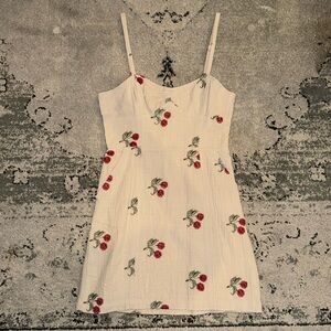 Cherry embroidered mini